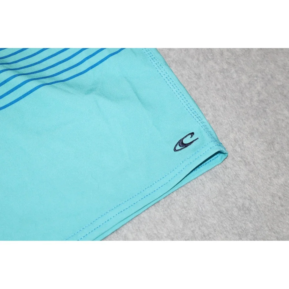 O'Neill Board Shorts Mens 32 Blue Striped Surfing Swim Trunks